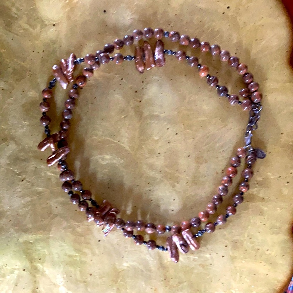 Double strand stone choker/necklace 18”